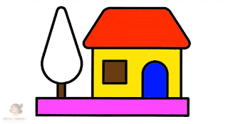Cara menggambar dan mewarnai rumah sederhana untuk anak TK Tutorial cara menggambar dan mewarnai rumah sederhana untuk anak TK