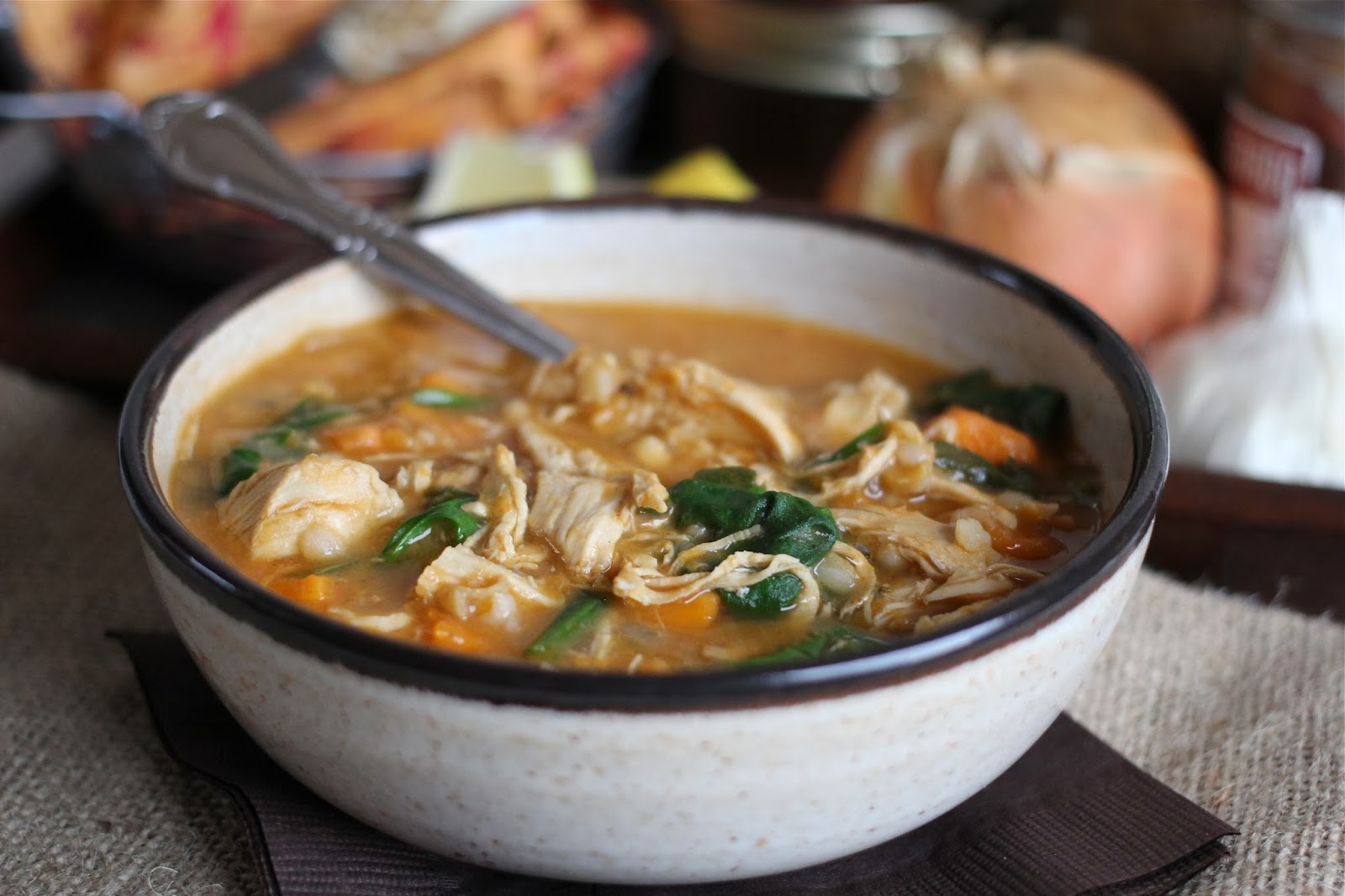 Arctic Garden Studio Spicy Chicken Rice Soup with Sweet Potato
