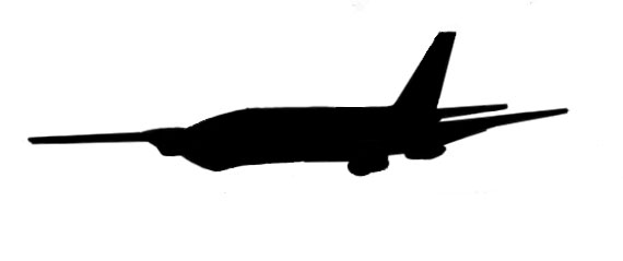 silhouette of passenger plane