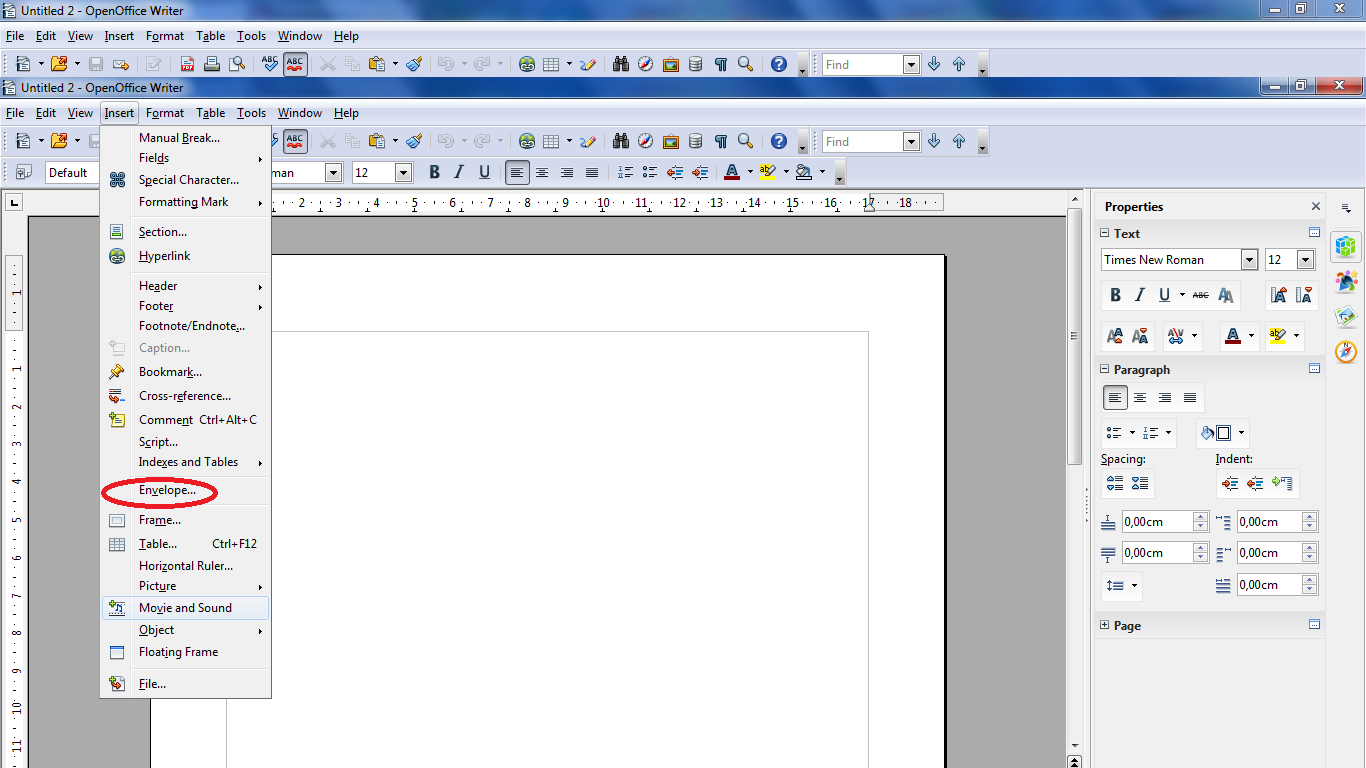 Membuat Envelope di Open Office Intan Lestari