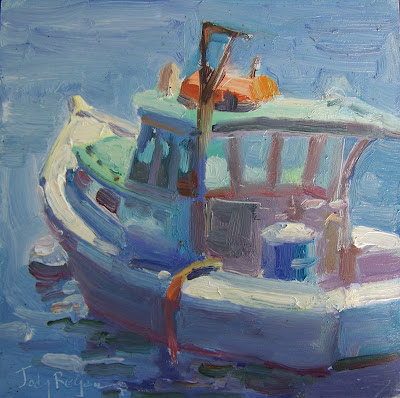 Lobster boat painting Maine