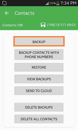 sms, contact backup kaise le