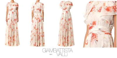 Crown Princess Mette-Marits's Style : Giambattista Valli Floral Print Silk Georgette Gown Dress