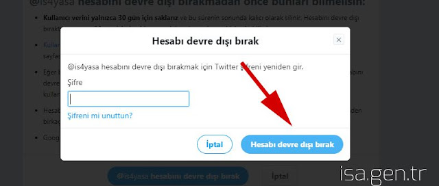 Twitter hesap kapat Twitter hesabını geçici olarak dondur