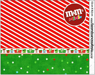 Navidad a Rayas: Etiquetas para Candy Buffet para Imprimir Gratis. Etiqueta M&M de Navidad a Rayas para imprimir gratis.