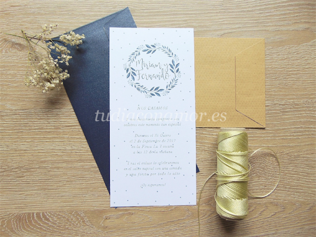 Invitaciones de boda bonitas Una invitación de boda bonita y con encanto con diseño vegetal en acuarela