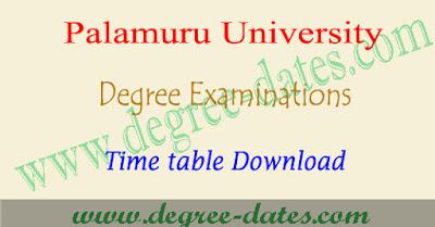 PU degree 2nd sem time table 2018 palamuru university ug exam dates pdf