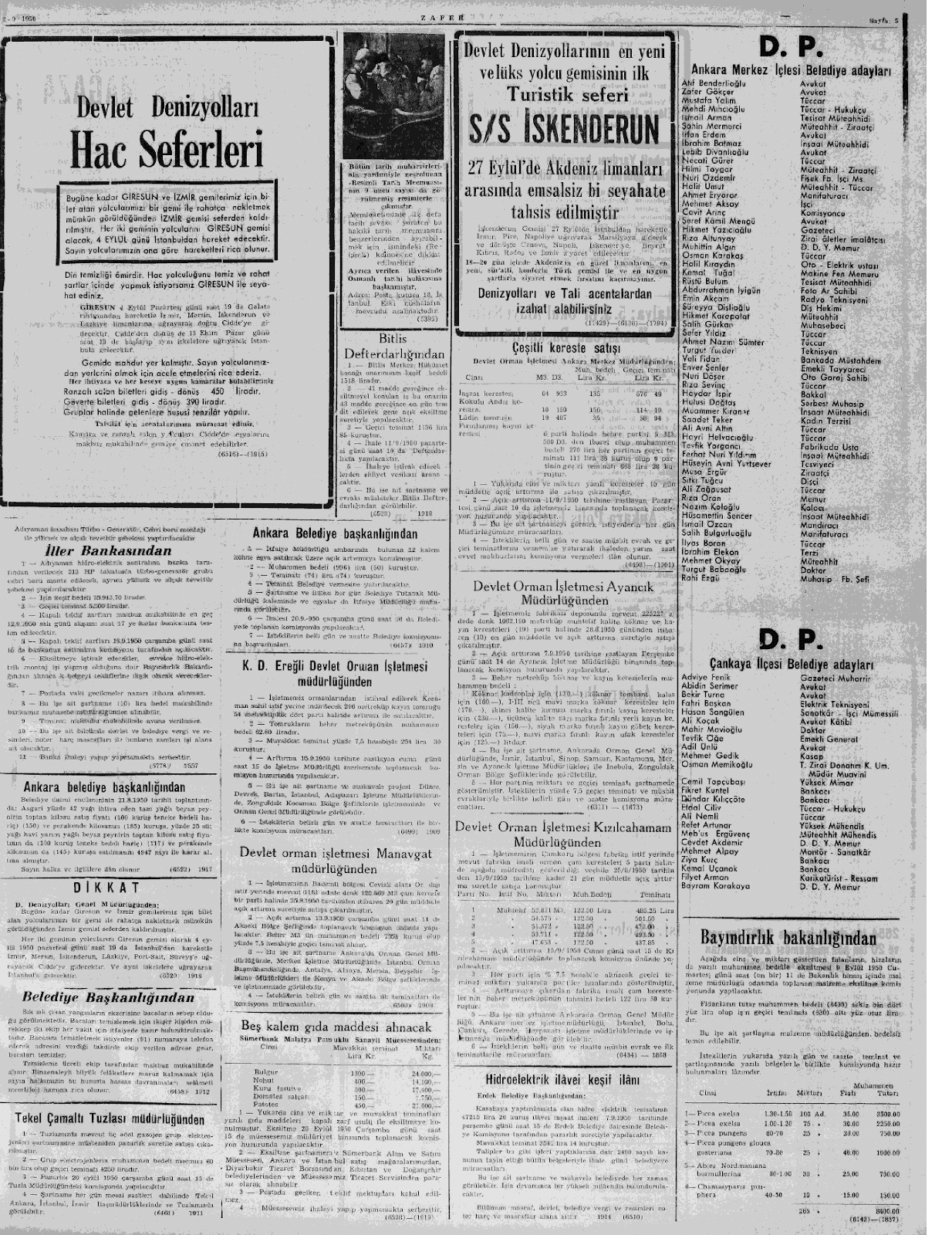 2 Eylül 1950 Zafer Tam Metin