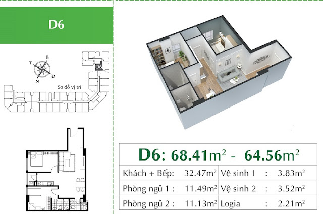 Thiết kế căn hộ D6 Eco City Việt Hưng Thiết kế căn hộ D6 Eco City Việt Hưng