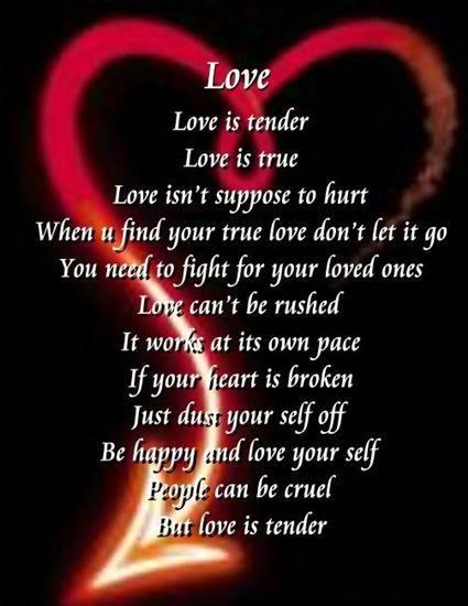 Love is tender. | Quotes and Sayings