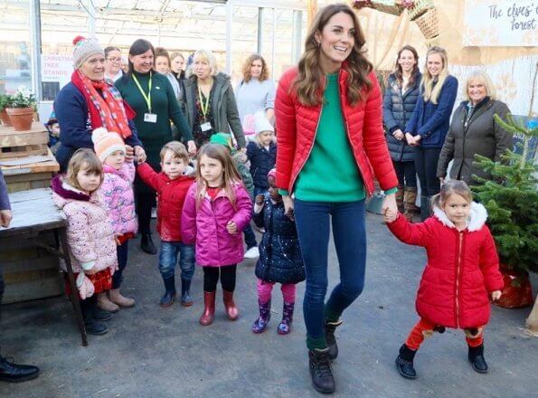 Kate Middleton wore Perfect Moment mini duvet ski jacket. Peterley Manor Farm to take part in Christmas activities