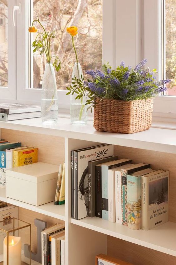 Cómo poner librerías en tu salón de manera elegante