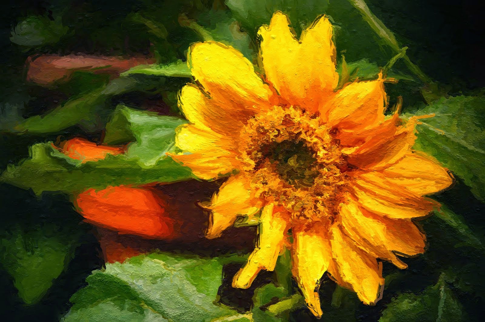 public domain painting of a sunflower
