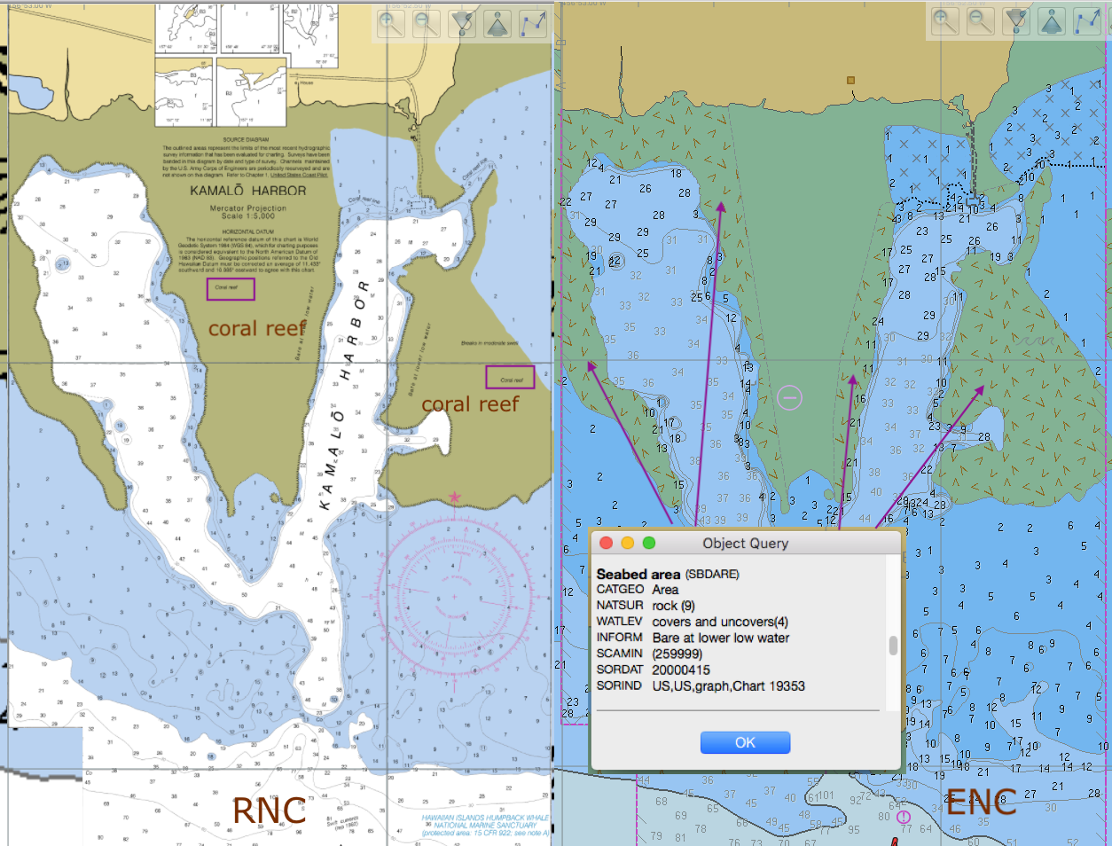 there is either a charting error in the enc 2015 or it is new data compared to the rnc 2010 the reef is indeed under threat but i am afraid the enc there is either a charting error in the enc 2015 or it is new data compared to the rnc 2010 the reef is indeed under threat but i am afraid the enc