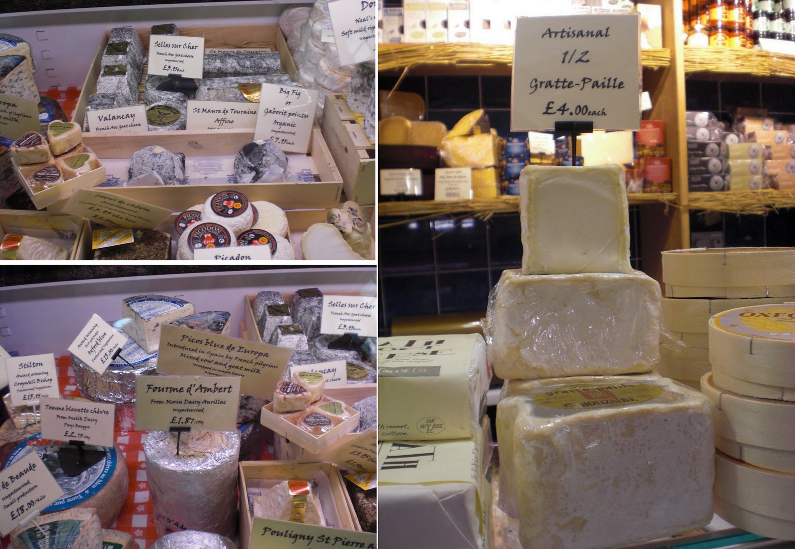 Anne in Oxfordshire Cheeses from the Oxford Covered Market......