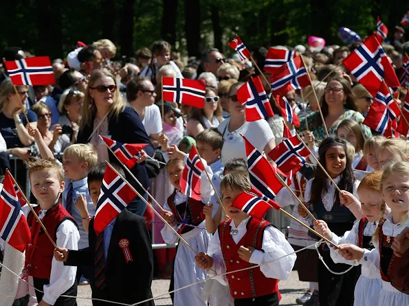 Norway National Day 2016 - Crown Prince Haakon and Crown Princess Mette-Marit of Norway, Prince Sverre Magnus, Princess Ingrid Alexandra, King Harald and Queen Sonja