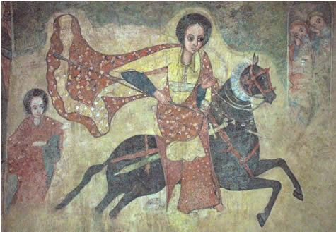 Царица Савская скачет в Иерусалим. Эфиопская фреска