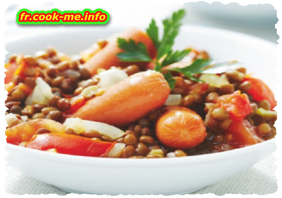 Mijoté de lentilles au knacki Mijoté de lentilles au knacki