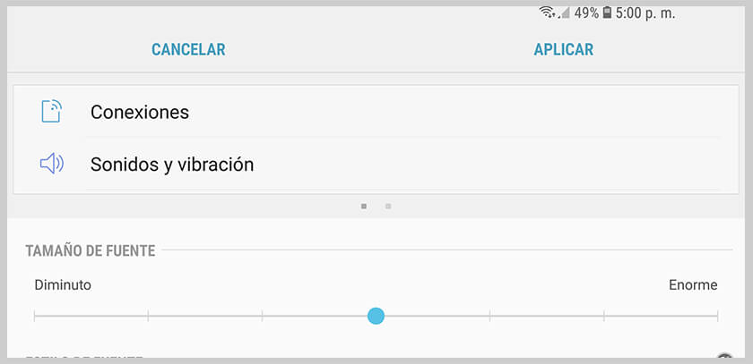 acerca o aleja textos e imagenes en android