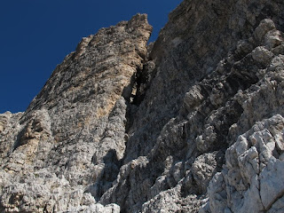 Der große Kamin in der Südwand der Großen Zinne