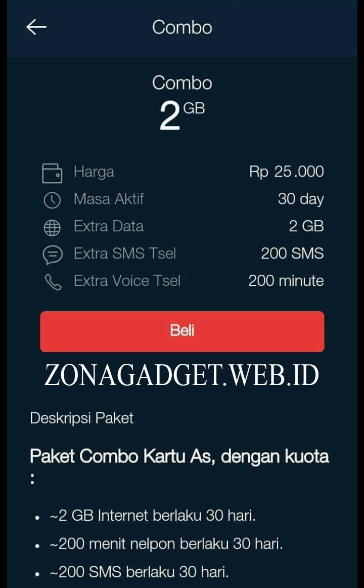Paket Combo Telkomsel 2gb Cuma 25 Ribu Maret 2019