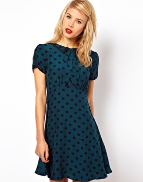Blue Polka Dot Tea Dress
