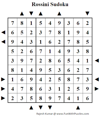 Rossini Sudoku (Fun With Sudoku #229) Puzzle Solution