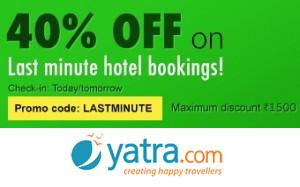 Hotel Deals @ Flat 40% off ~ Yatra Last Minute 