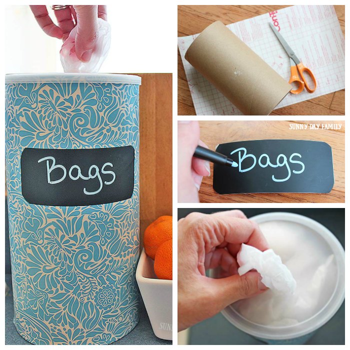 Oatmeal Container Craft: Plastic Grocery Bag Holder - Single Girl's DIY
