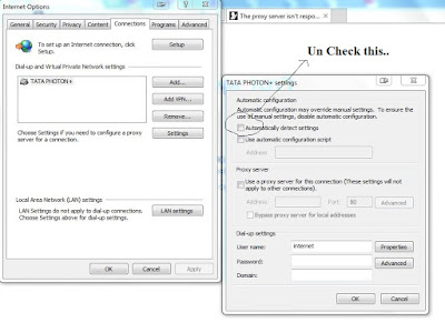 Go to Internet Options - Connection - Settings