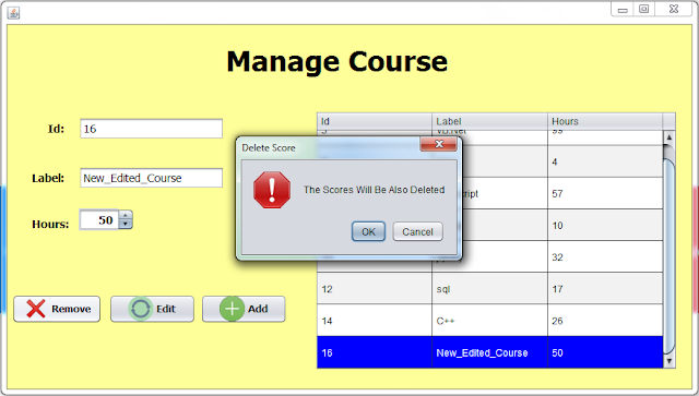 remove selected course