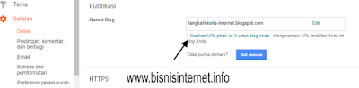 Domain dengan hosting blogger