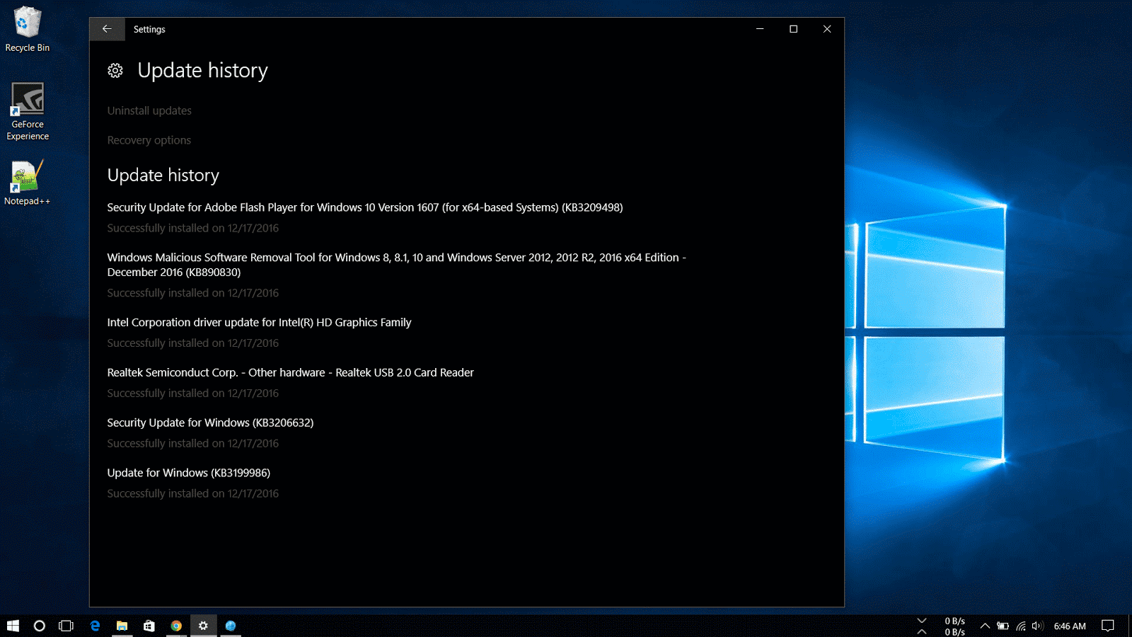 Example of KB number in installed updates What is KB number