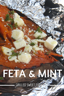 Feta and Mint Grilled Sweet Potatoes