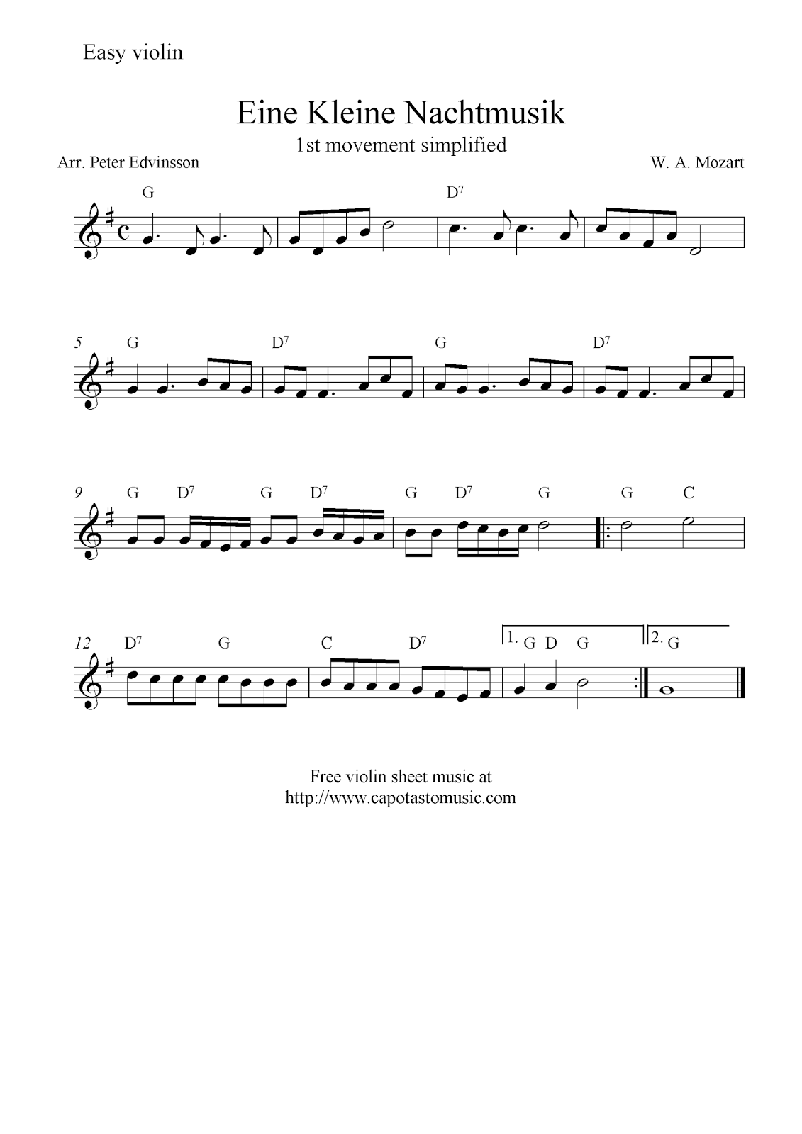 Get Wallpaper Eine kleine violin sheet music For iPhone Free