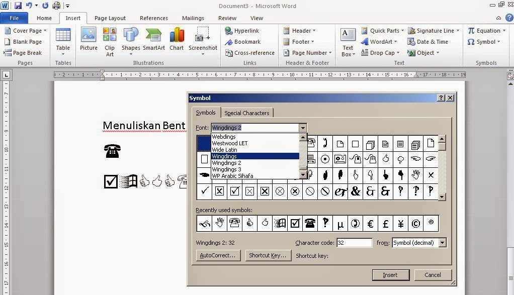 LAB COMPUTER SD RA. KARTINI Cara Menulis Rumus dan Symbol LAB COMPUTER SD RA. KARTINI Cara Menulis Rumus dan Symbol