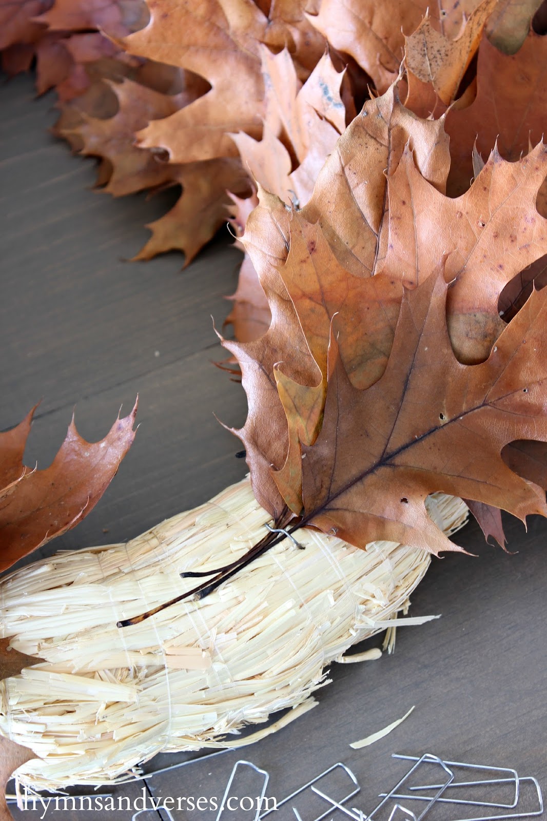 diy fall oak leaf wreath hymns and verses