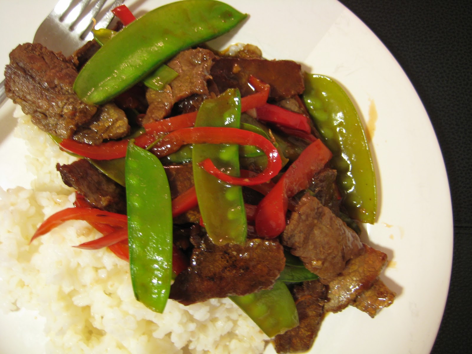 Sugar.Betty StirFried Beef with Peas and Peppers