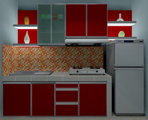 40 Model Dapur Warna Merah Yang Nampak Modern dan Cantik 40 Model Dapur Warna Merah Yang Nampak Modern dan Cantik