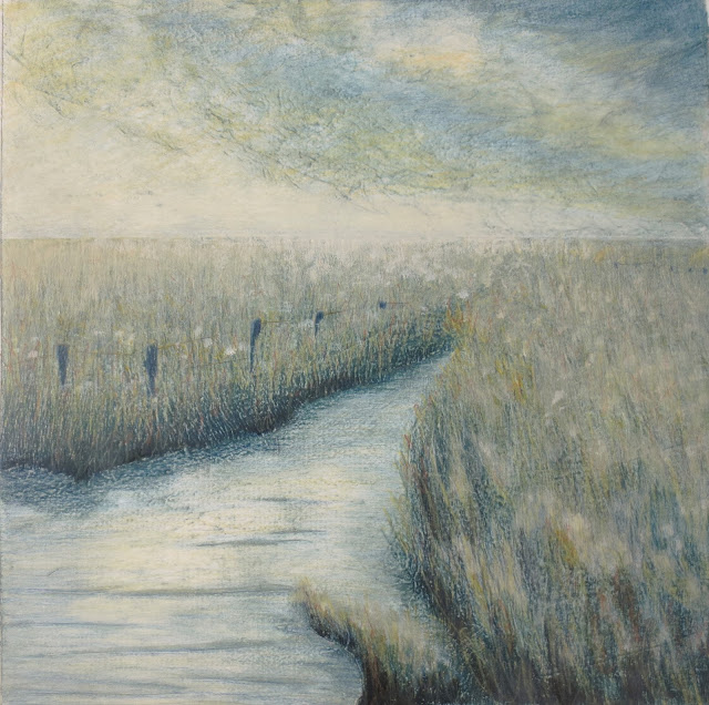 Flowing to the sea collagraph and mixed media ©2016Lisa Le Quelenec seasidestudiosblog.blogspot.com Lisa Le quelenec ©2016