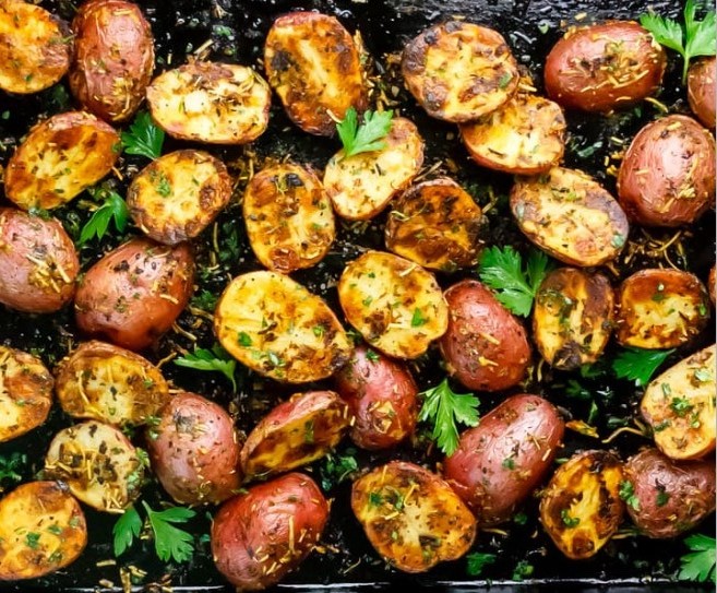 Lemon Parmesan Garlic Roasted Potatoes