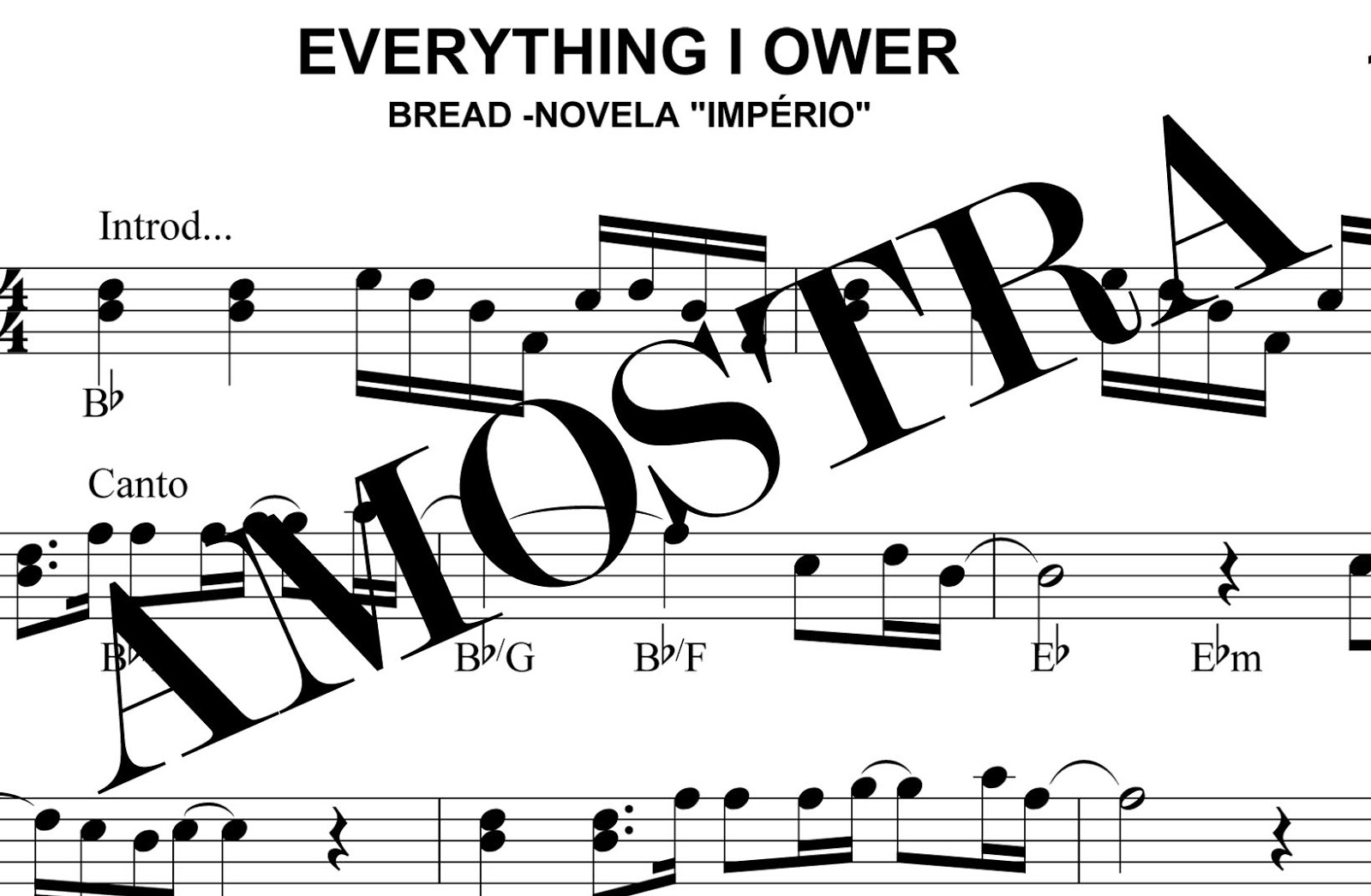 Partitura Everything I Owner (Bread)