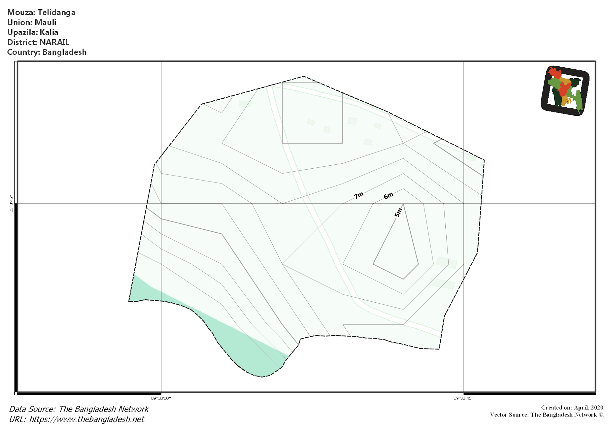 Map of Telidanga Mouza of Kalia Upazila, NARAIL Map of Telidanga Mouza of Kalia Upazila, NARAIL, Bangladesh.