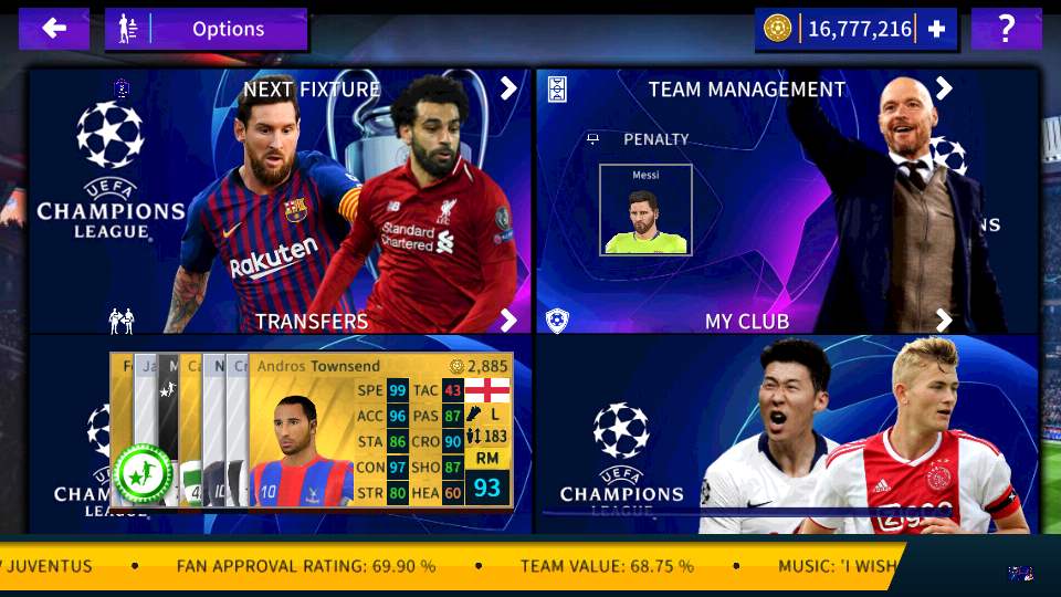 ultigamerz DLS 2019 MOD UEFA Champions League (Players Unlocked and Coins)