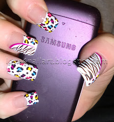 nail neon step zebra leopard