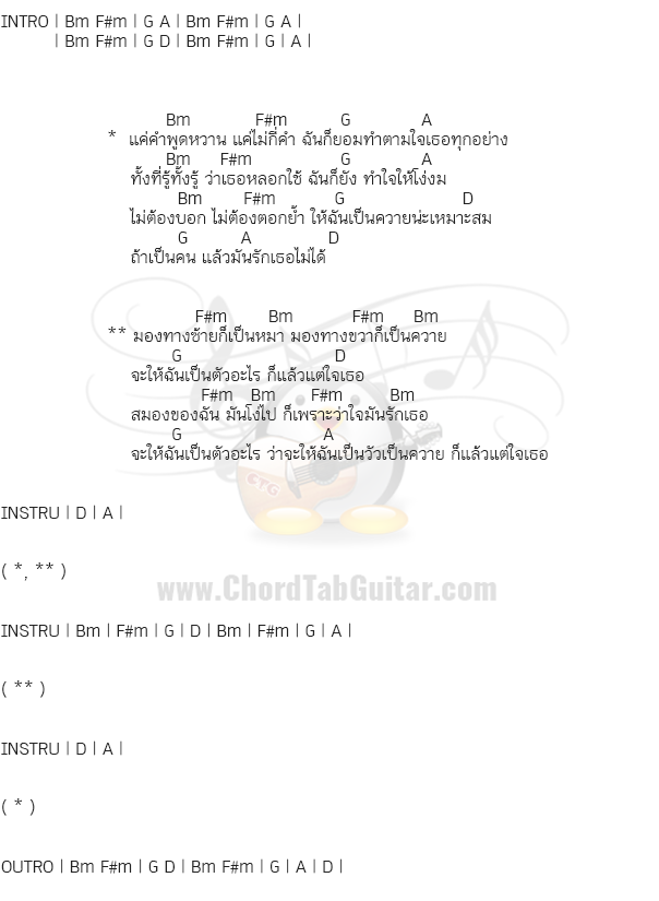 คอร์ดเพลง ซ้ายหมา ขวาควาย - วงดีไซน์