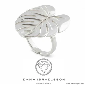 Princess Sofia jewel Emma Israelsson Palm Leaf Ring in Silver