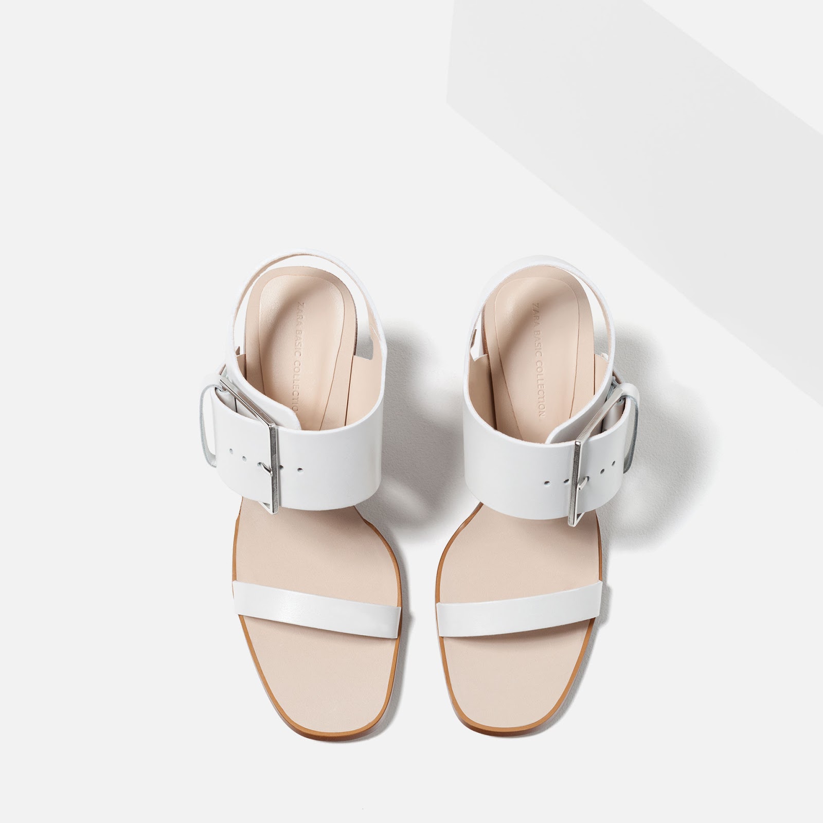 zara white sandals flat
