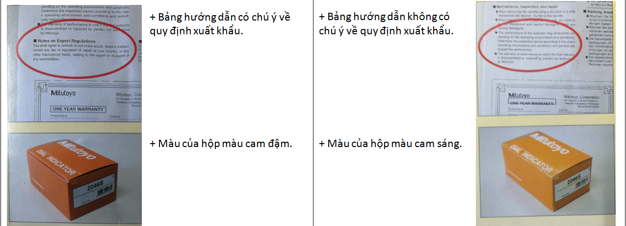 Phân biệt đồng hồ so Mitutoyo 2046S Thật và Nhái
