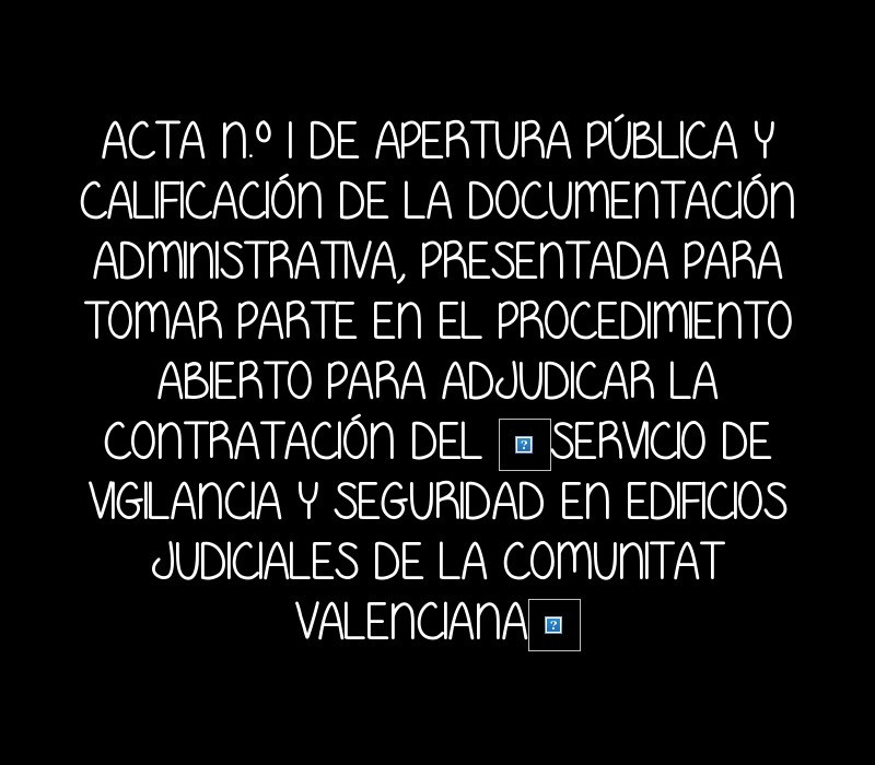 Acta 1 y fecha aperturas sobre para la seguridad de los edificios judiciales de la comunidad Valenciana